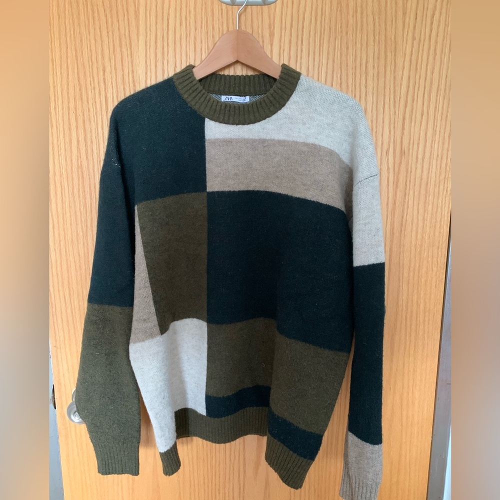 Zara Men’s Wool Colorblock Sweater